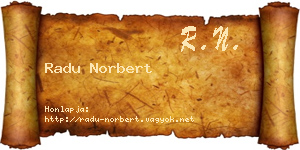 Radu Norbert névjegykártya