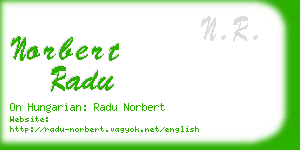 norbert radu business card